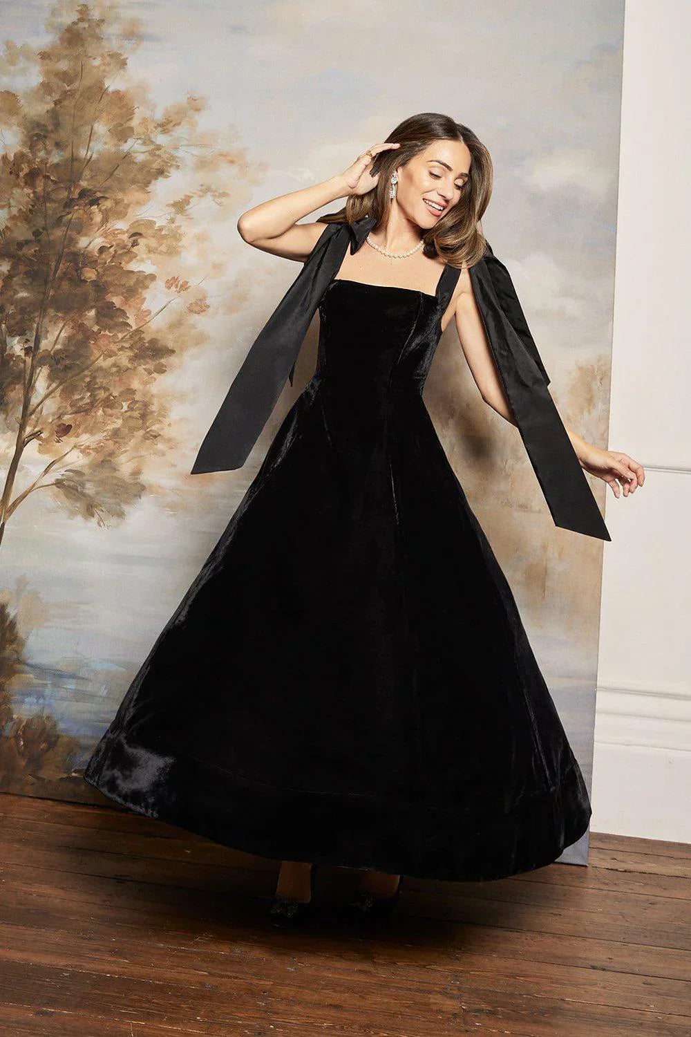 black-lydia-millen-velvet-bandeau-taffeta-bow-woven-prom-midaxi-dress.webp